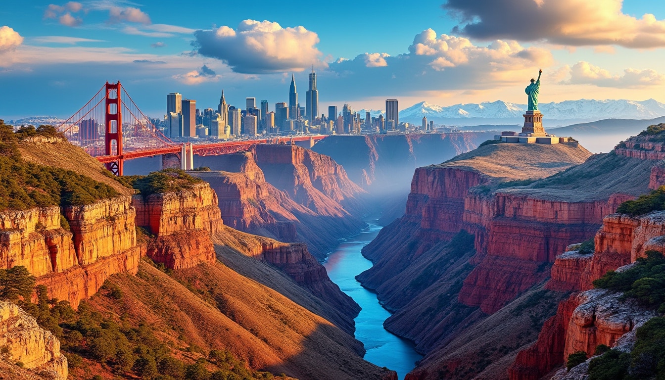 partez pour un voyage inoubliable aux états-unis avec notre offre de voyages organisés. explorez les meilleures destinations, des paysages à couper le souffle aux villes emblématiques, tout en profitant d'un itinéraire soigneusement conçu et d'un accompagnement professionnel.