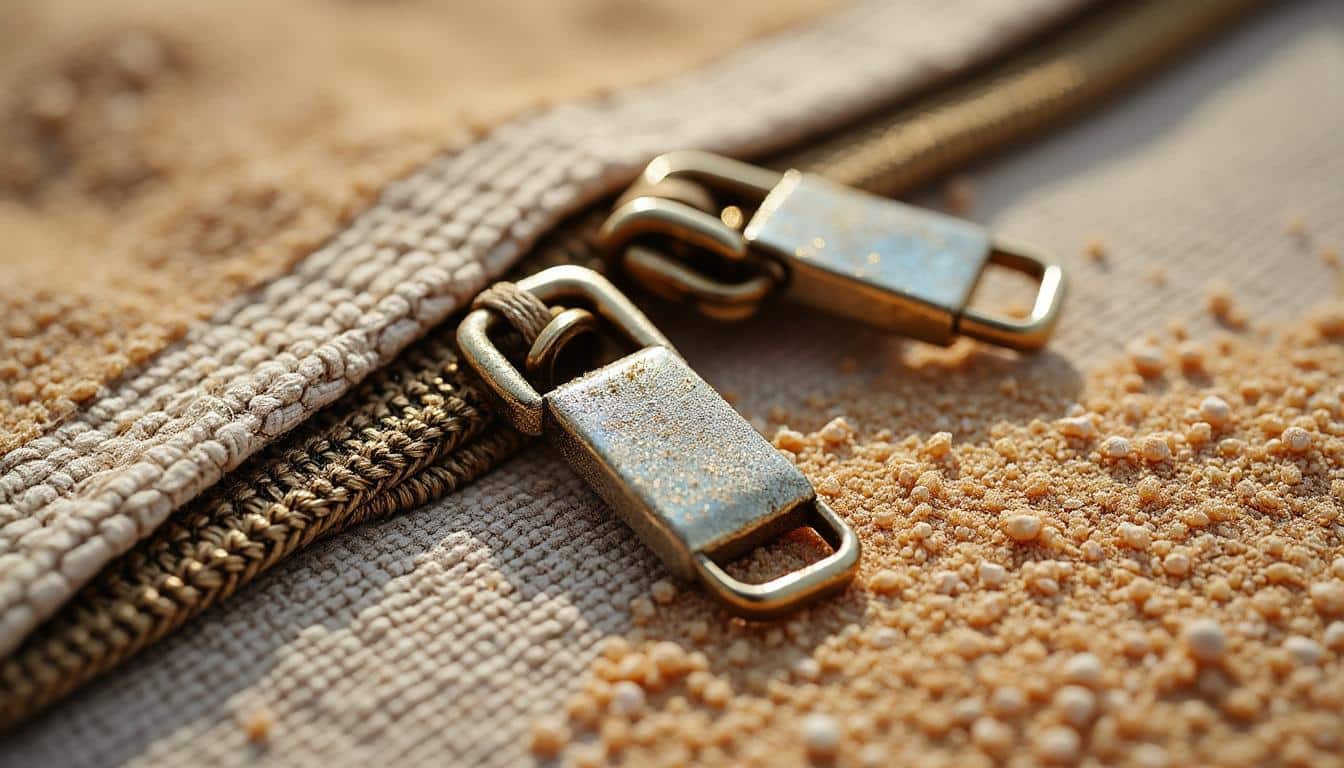 Fermeture éclair bloquée par du sable à la plage : astuces efficaces